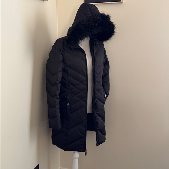Kenneth Cole Reaction Black Hooded Puffer Jacket - Picture 5 of 15